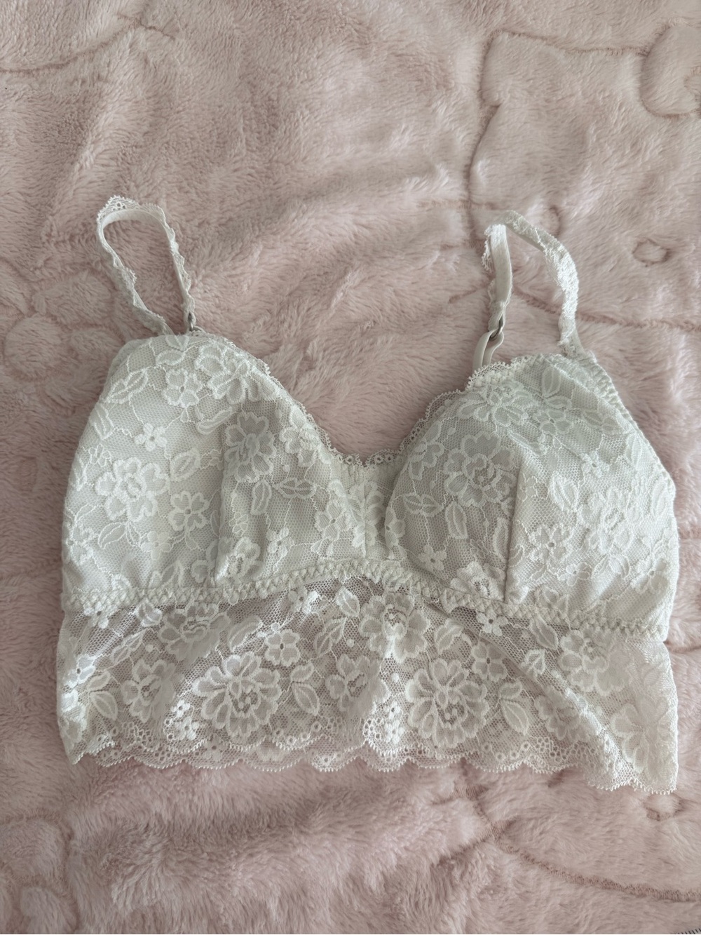 Gilly Hicks White Lace Bralette Crop Top, Size XS/S